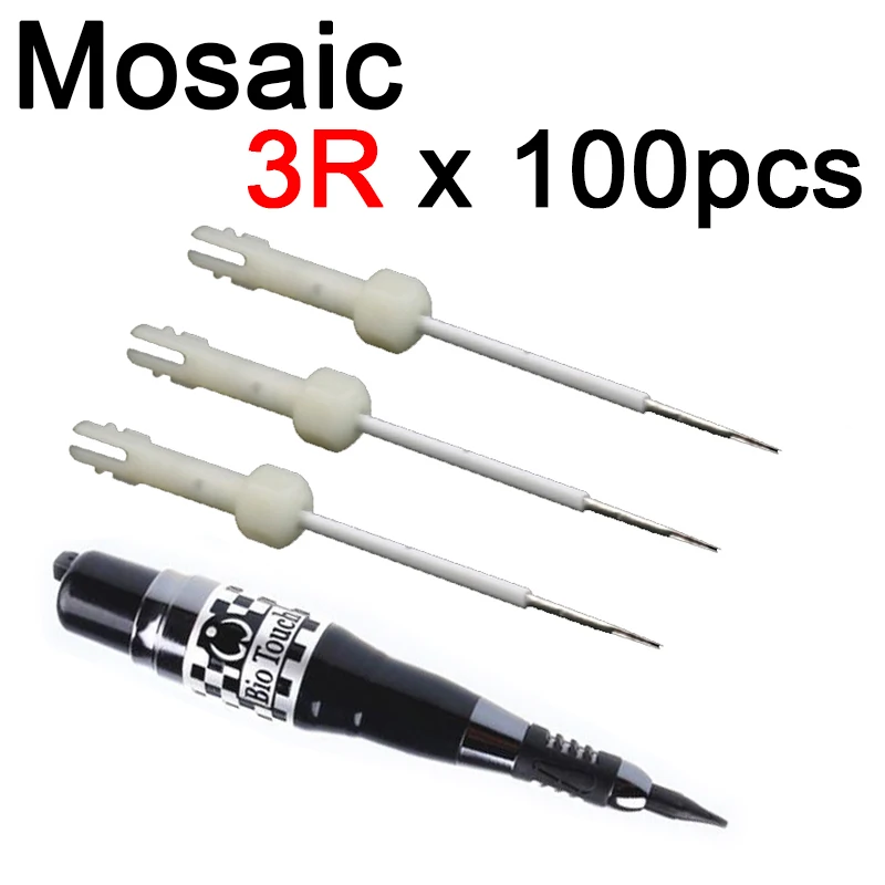 

100pcs 3R Permanent Makeup Machine Eyebrow Piercing Needles for Biotouch Mosaic Tattoo Machine Micro Needle Roller Fast Delivery