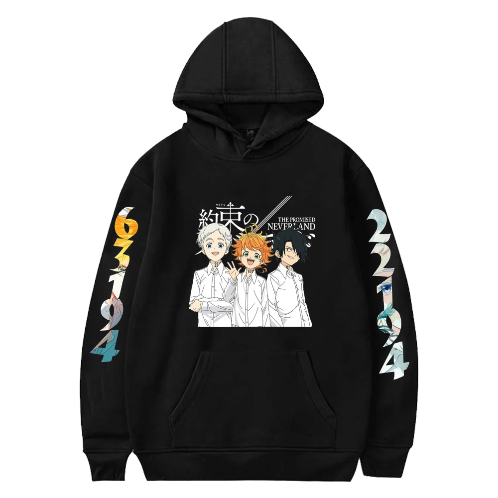 

the promised neverland print hoodie long sleeve hooded sweatshirt for women men