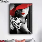 Набор для алмазной живописи 5D сделай сам, женская сексуальная картина с красными губами, полностью квадратная круглая Алмазная мозаика, вышивка крестом, стразы, украшение