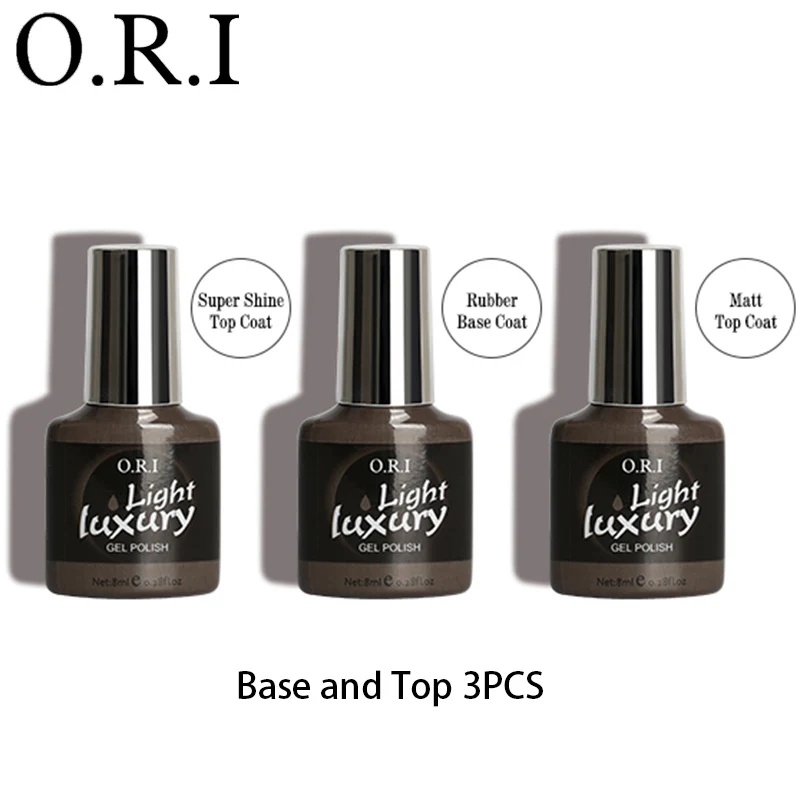 Base Top 3PCS ORI основа и верхнее покрытие гель лак для ногтей 8 мл Прозрачный отмачиваемый УФ светодиодный Гель-лак для ногтей матовый топ базовый праймер - Цвет: Base Top 3PCS