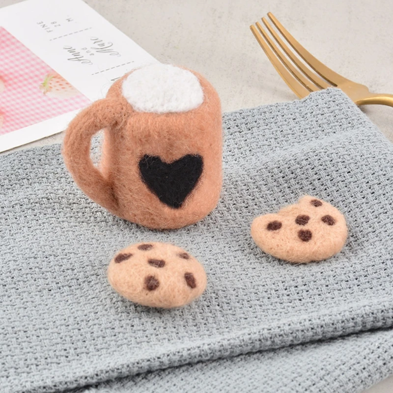 

3 шт. DIY Детская вата войлочная молочная чайная чашка + украшения для печенья новорожденный реквизит для фотосъемки