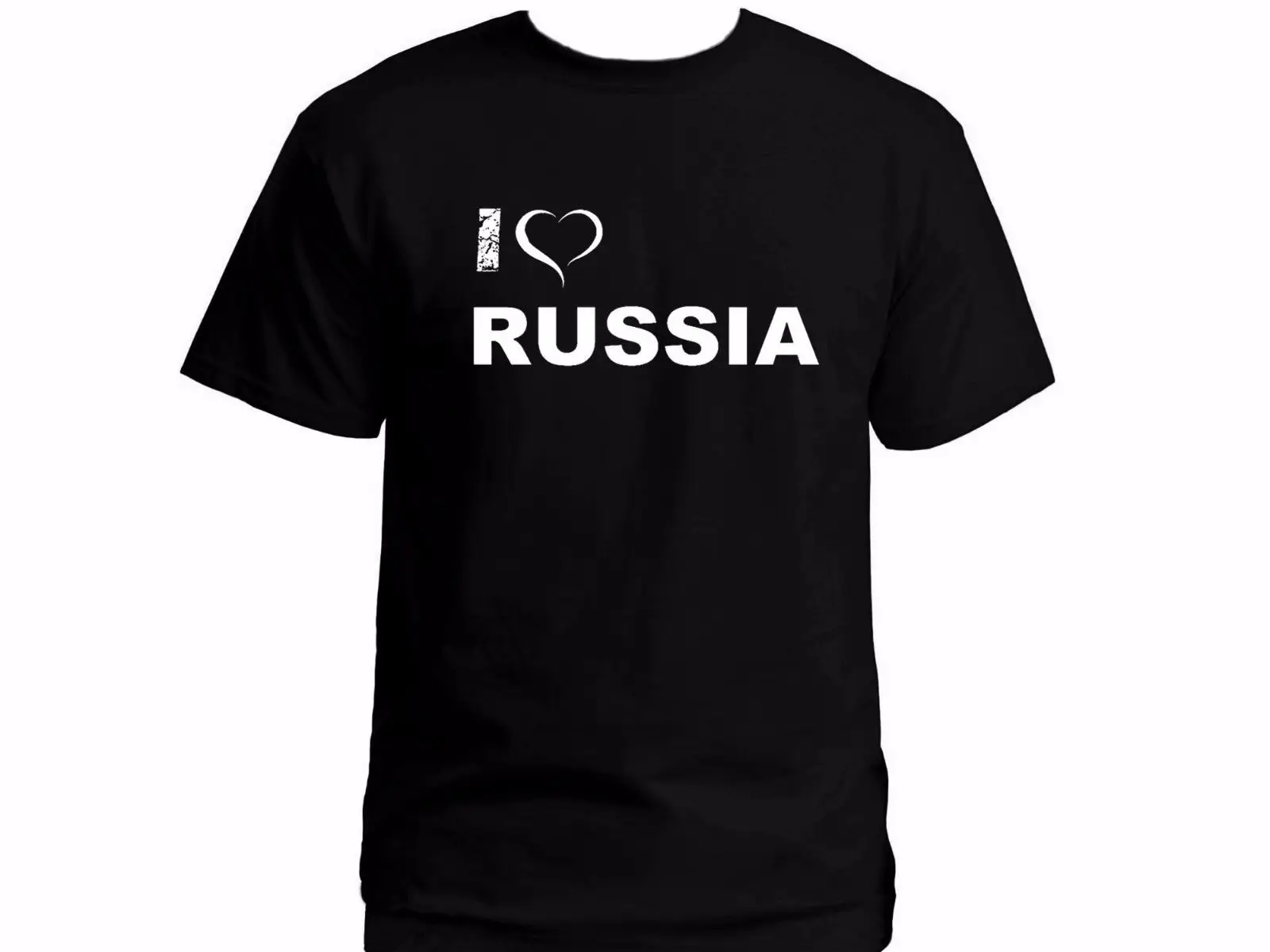 

I love heart Russia Russian 100% cotton customized black graphic t shirt