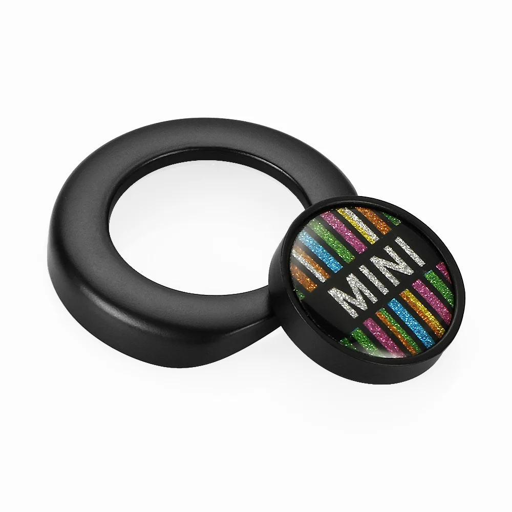 Rainbow Black Автомобильный Стайлинг внутренний выключатель зажигания Кнопка Стикеры для Mini Cooper, Countryman, Clubman R55 R56 R57 R58 R59 R60 R61 аксессуары - Название цвета: Rainbow Black