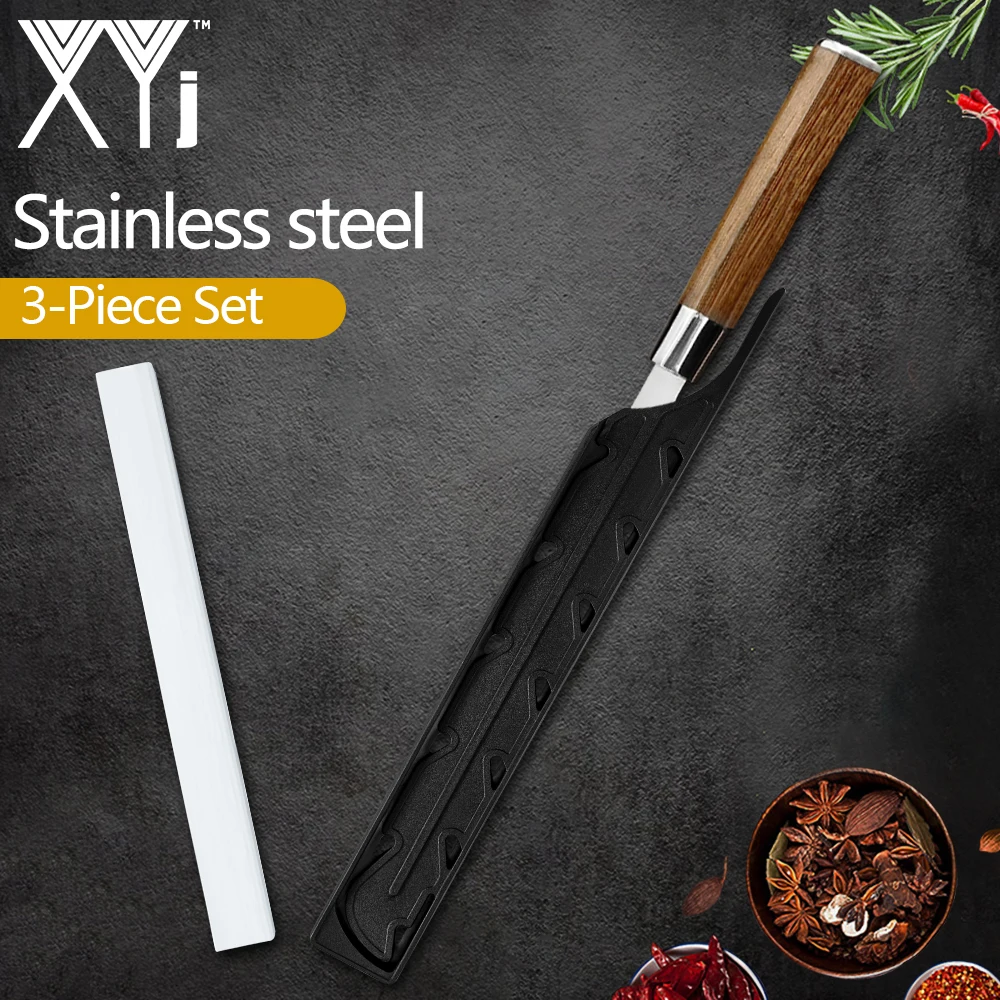 XYj 9 дюймов японский нож для суши из нержавеющей стали фруктов арбуза с деревянной