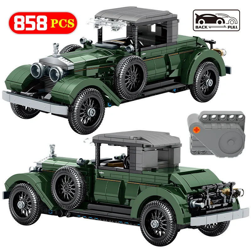 

858Pcs City Retro Nostalgia Famous Off Road Car Building Block Mechanical Technical Pull Back Vehicle Bricks Toys for Kids Gifts