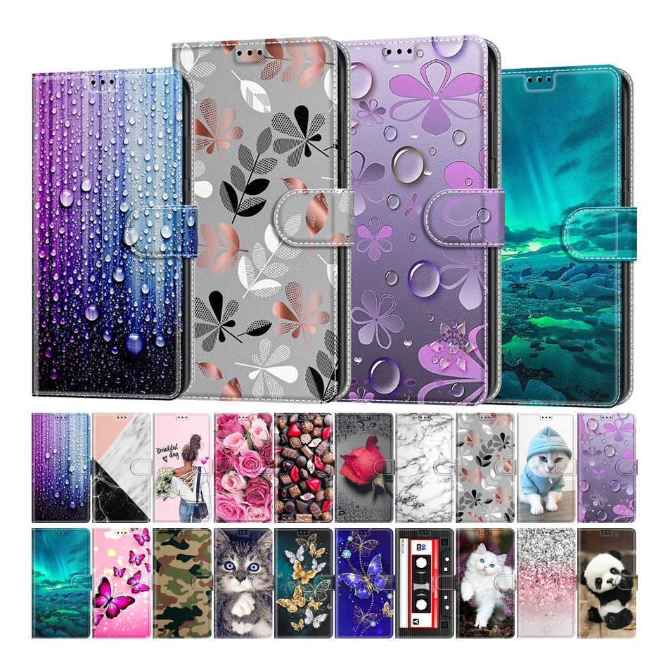 

Phone Case For ZTE Blade 20 Smart L8 A3 2019 A5 2020 A31 A51 A71 A7S 2020 Painted Flip Leather Wallet Card Holder Book Cover