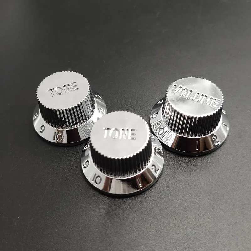 

3pcs Electric Guitar Speed Control Knobs Volume Tone Knob for LP ST Electric Guitar Replacement Silver 2T1V