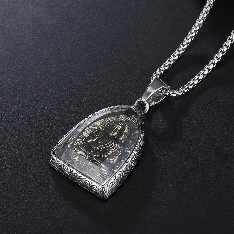 

Religion Style Buddha Pendant For Women Men Trendy Jewelry 316l Stainless Steel Chain Necklaces Birthday Gifts Free Shipping