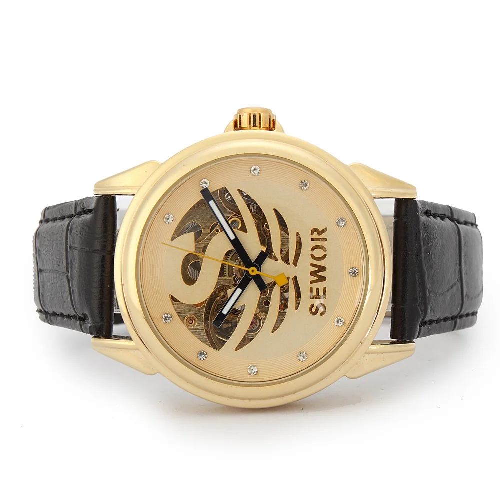 SEWOR/модные мужские механические часы в стиле стимпанк с золотым покрытием|watch f|watch