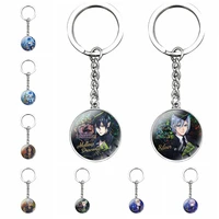 japan game twisted wonderland acrylic keychains night raven college protagonist anime figure cosplay time gem key ring gift