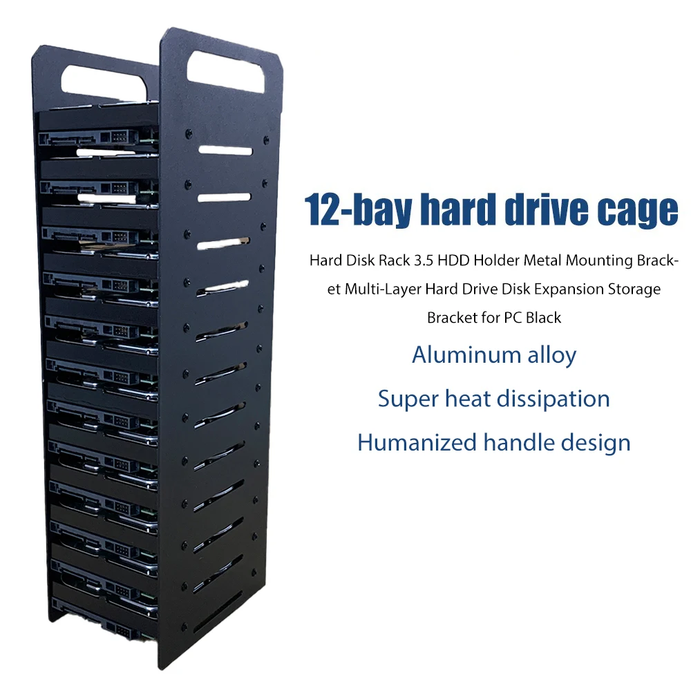 brand new 12 layer 3 5 inch mechanical hard drive bracket external hard disk box stack rack frame hdd bracket metal storage cage free global shipping