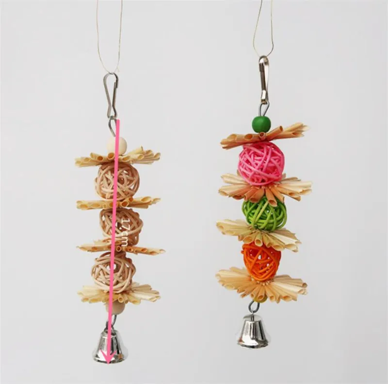 

Лидер продаж 400 шт./лот красочный Попугай жевательные нити зубы захват мяч колокольчик привлекательная Птица Попугай игрушки натуральная с...