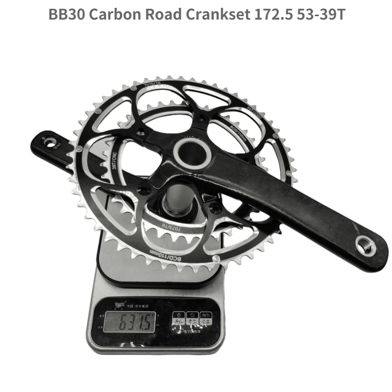 Carbon Road Crankset 53-39T Chainwheel BB30 Bicycle Crank 172.5 with Chainring BCD110 Q-factor 145mm Bike Parts | Спорт и