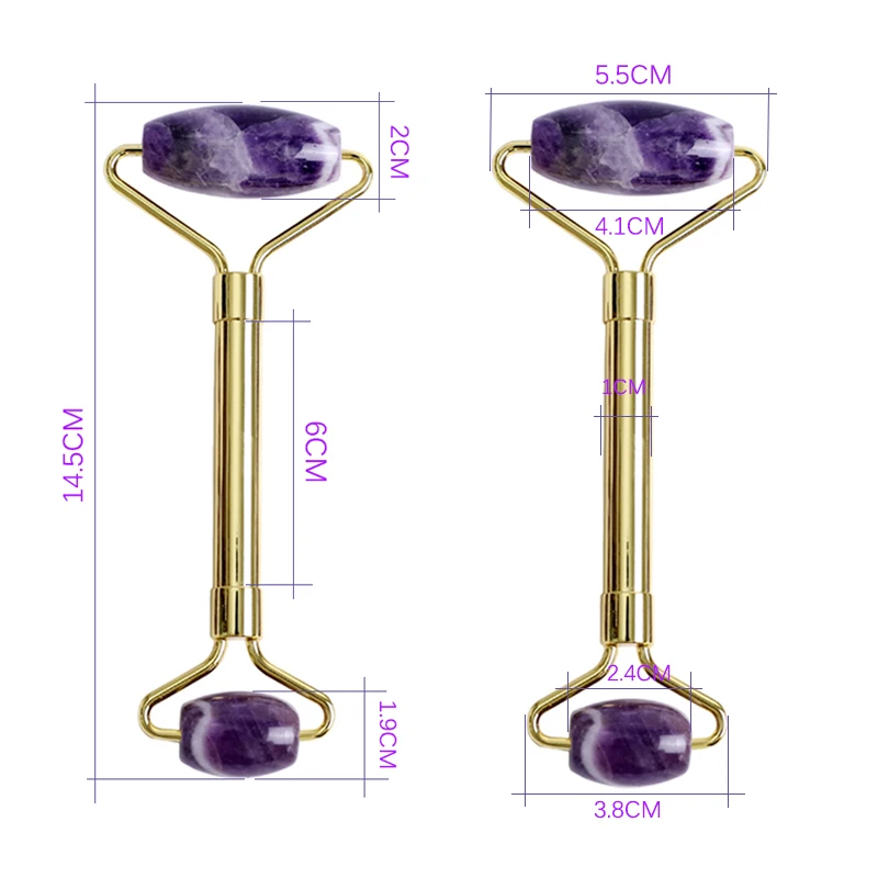 Массажер для лица гуашь аметист натуральный камень Нефритовый ролик набор гуаши