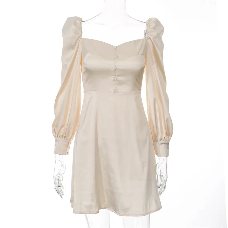 Осеннее платье 2020 сексуальное мини с открытой спиной элегантное однотонное