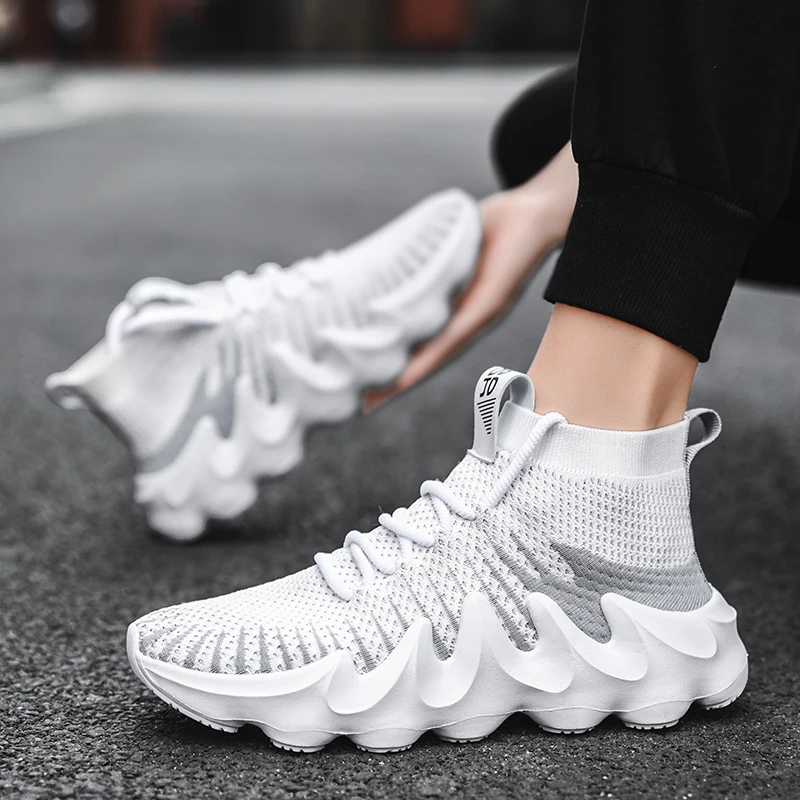 

Socks Running Shoes Men Casual Shoes Lightweight Sneakers Flame Sole Comfortable Breathable Men Shoes Colorful Sneakers Sport