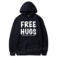 free hugs graphic hoodies for men male summer gift tops sweatshirt fashion polyester hoodies man oversized size clothing