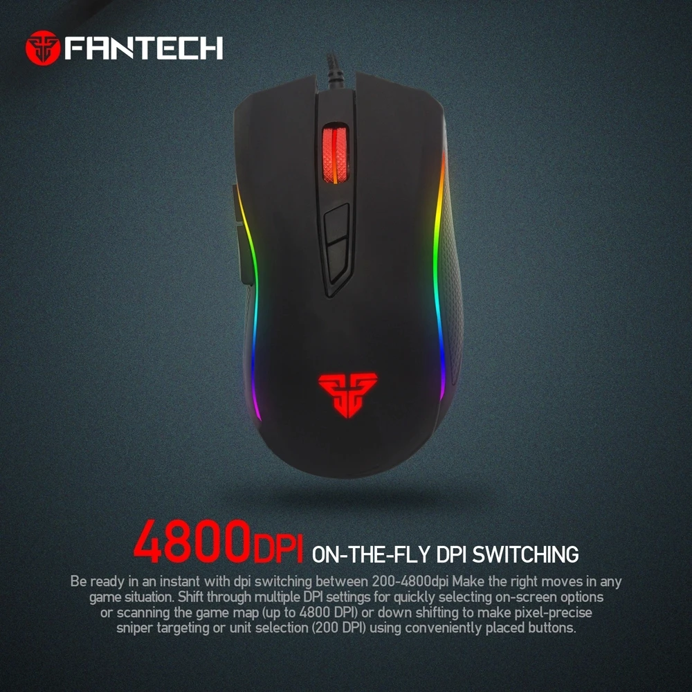 Fantech X4S Проводная игровая мышь 4800 dpi 6 кнопок макро для мыши геймера эргономичная мышь мыши игровая мышь для CS PUBG