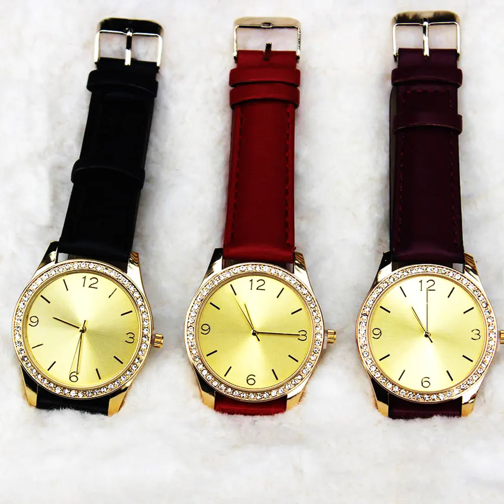 Винтажные уникальные женские часы с арабскими цифрами и Круглым Циферблатом из