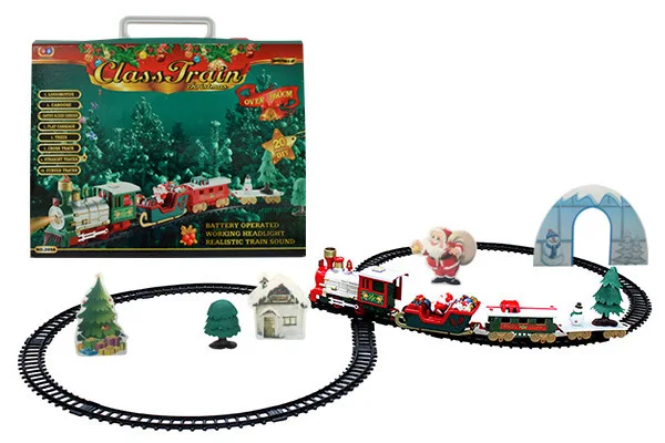 

2 Style Musical Christmas Train Carriages Tree Headlight Tracks Birthday Gift Kids Toy Set Educational Toys Games