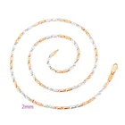 Цепочка-ожерелье MxGxFam ( 46 см x 2 мм), с покрытием из белого золота, квадратная, для женщин и мужчин