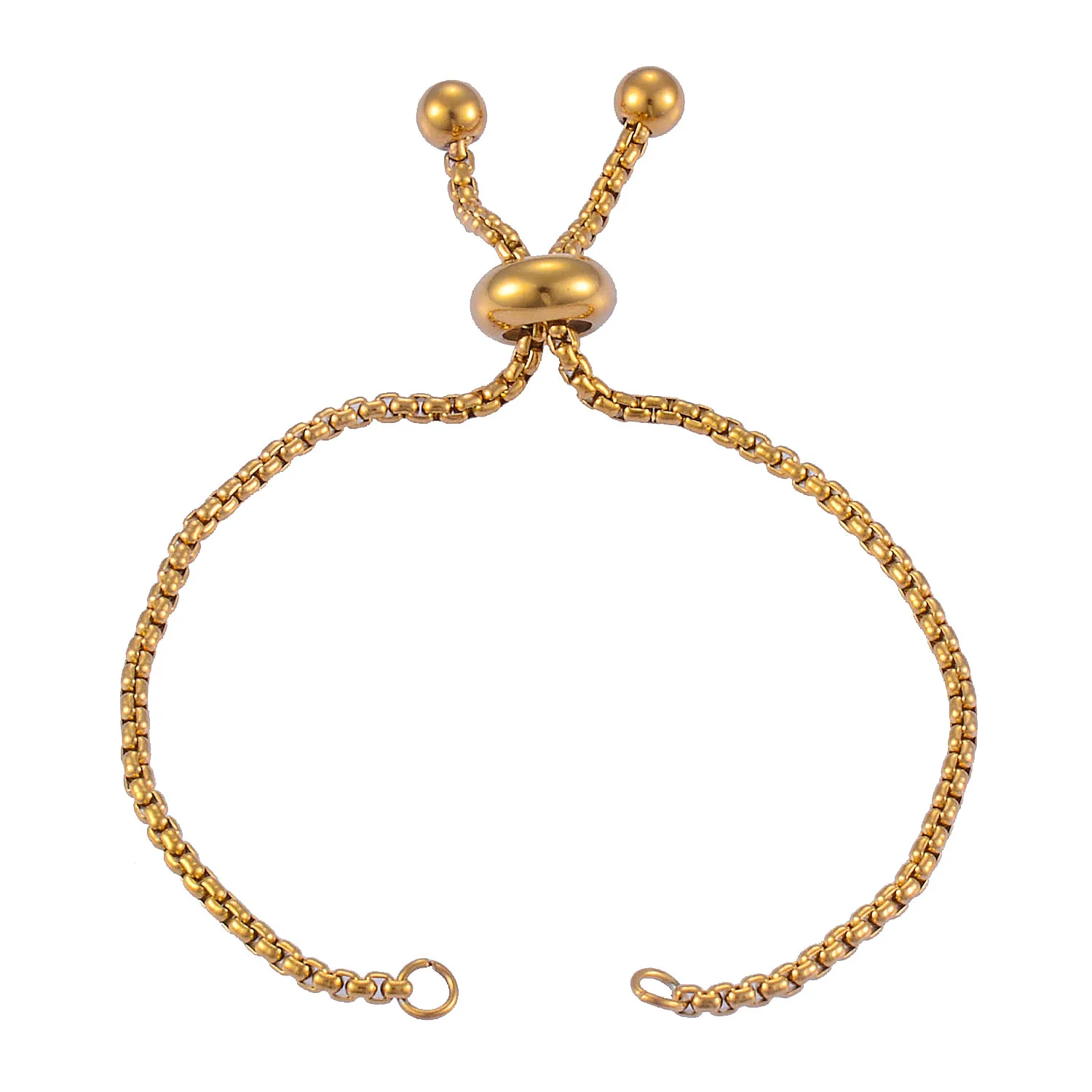 Позолоченный соединитель для браслета из нержавеющей стали Прямоугольный