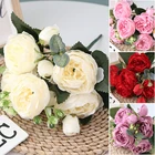Искусственные розы, букет цветов, черные, розовые, белые розы, фотообои для рукоделия, украшение для дома, сада, дома, свадьбы