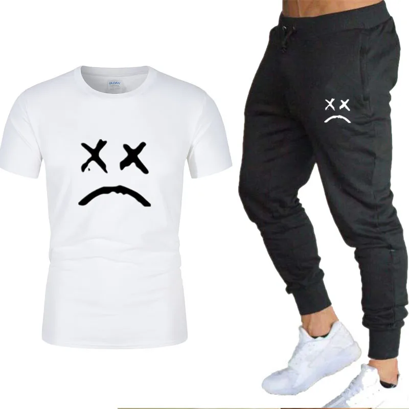

2021 summer fashion casual brand men's suit track suit sportswear track suit men's sportswear short-sleeved T-shirt 2-piece set