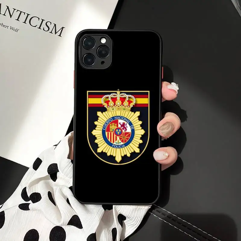 

Spain National Police logo Phone Cases matte transparent For iphone 7 8 11 12 plus mini x xs xr pro max cover