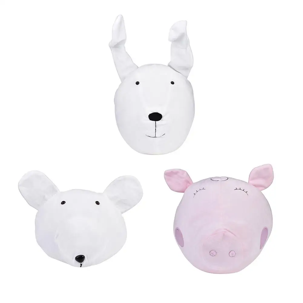 Свинка собака кролик голова животного настенные подвесные мягкие животные