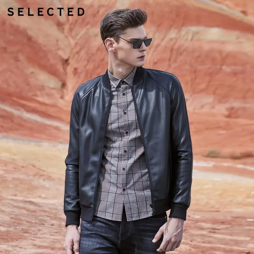 Мужская кожаная куртка Бейсбольный воротник однотонное пальто из искусственной