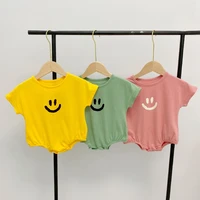 baby boy girl rompers newborn cotton short sleeved smile print jumpsuit bodysuits infant summer clothing one pices