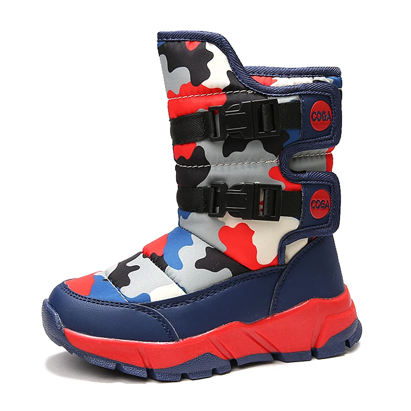 Детские ботинки для девочек Зимние мальчиков и Модная плюшевая детская обувь