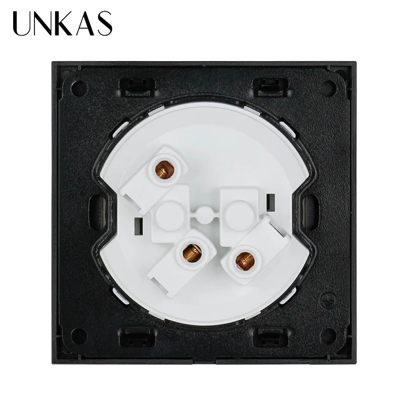 UNKAS кристальная стеклянная панель розетка Золотая зарядного устройства 16А