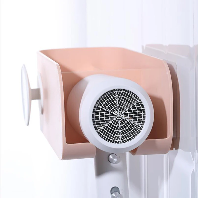 

ABS Bathroom Hair Dryer Stand Organizer Shelf Storage Hairdryer Rack Holder Door Hook Ring For Home Hotel Dormitory