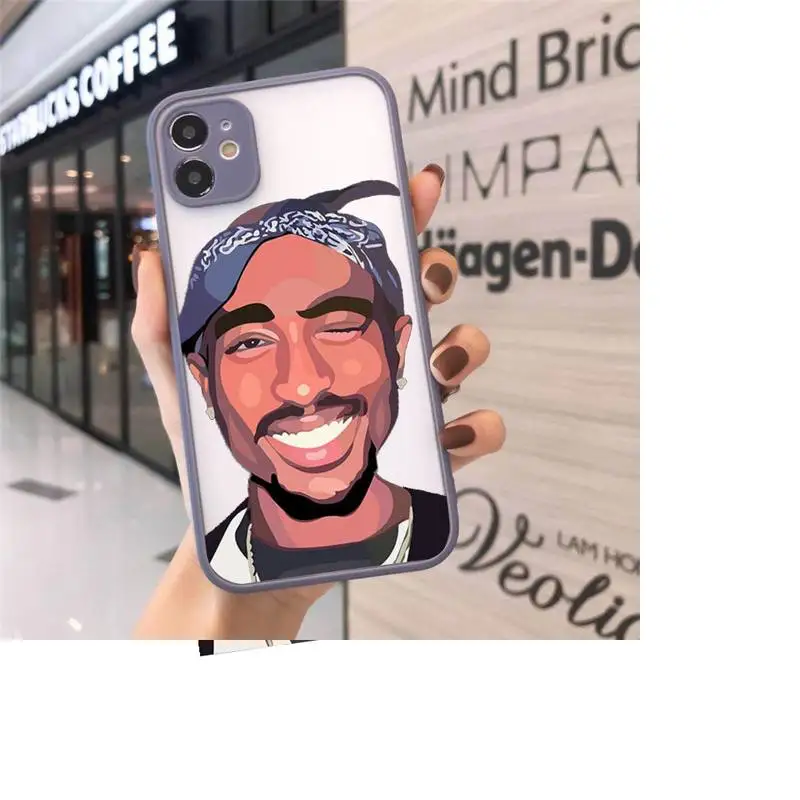 

Rapper 2pac high quality Phone Cases matte transparent For iphone 7 8 11 12 plus mini x xs xr pro max cover
