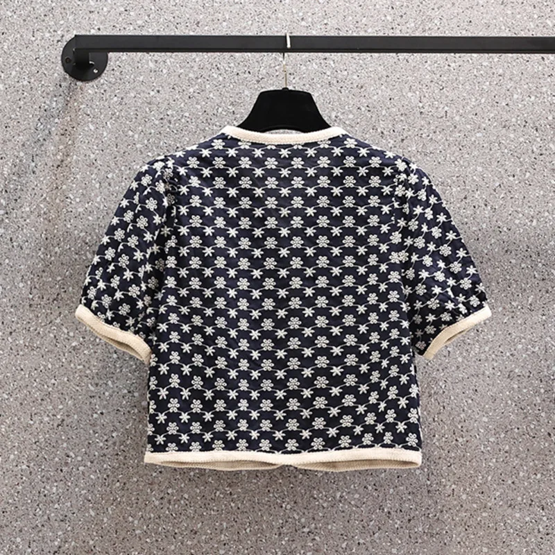 

Summer Fashion Vintage Two Piece Set Women V-neck Printed Crop Top + High Waist Skirt Suits Ladies 2 Piece Sets Womens Outfits