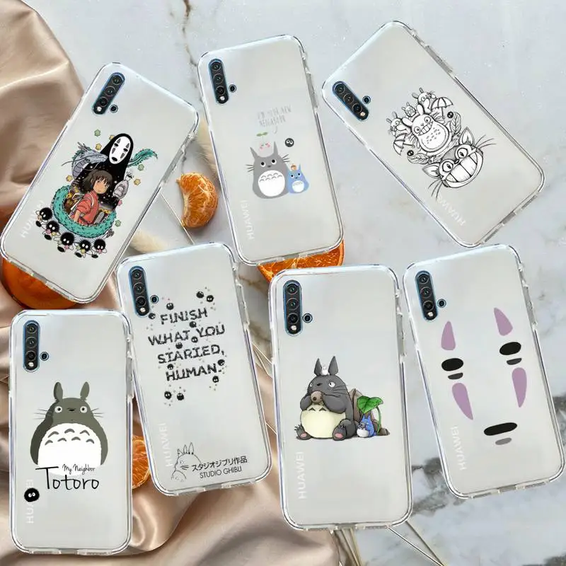 

Spirited Away anime Totoro Phone Case Transparent for Huawei honor P mate 40 20 30 10 50 i 9 x mate pro lite 8a