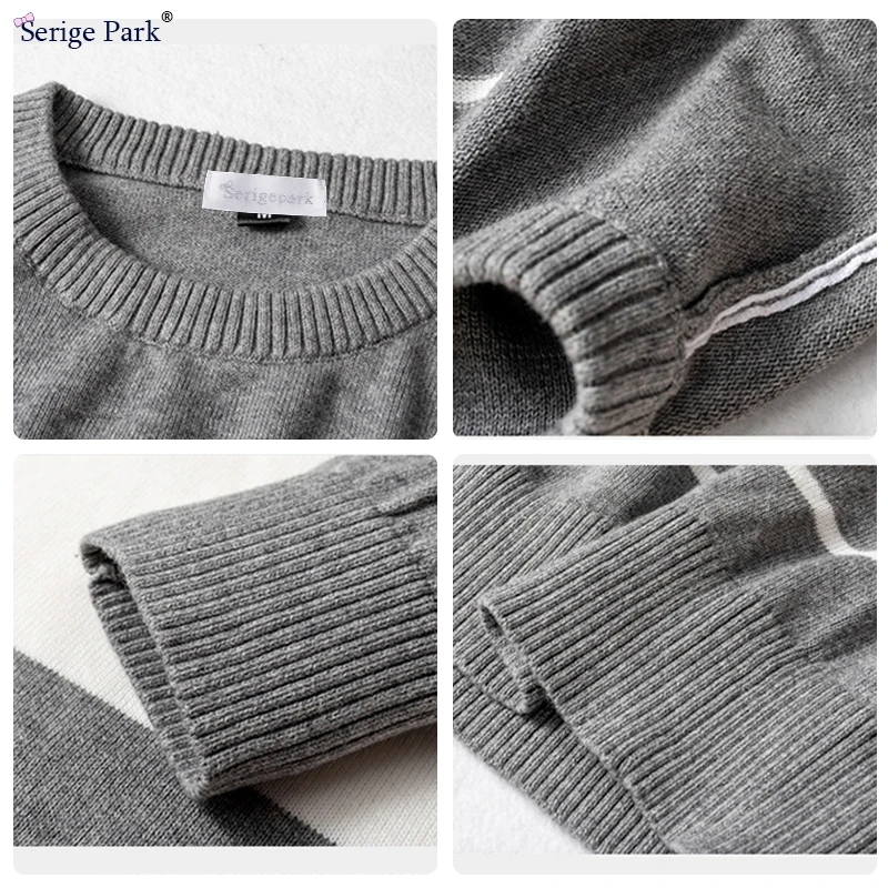

2021 men's sweater high quality stripped man pullover for winter classical knitted round neck top for man style cotton knitting