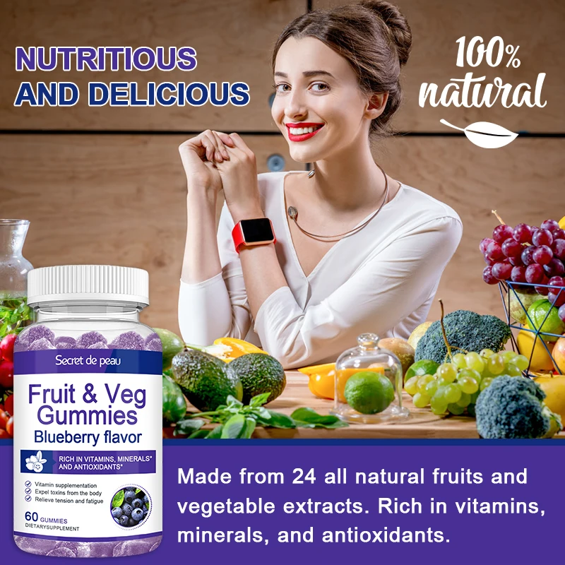 SDP 60pcs Blueberry Flavor Relieve Eye Fatigue Multivitamin Antioxidant Adjuvant Promote Immunity System Health Daily Product |