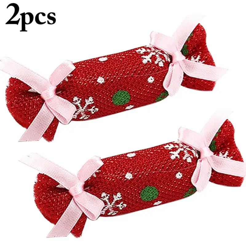 

Random Color 2 PCS Christmas Candy Catnip Toys For Cat Chewing Bite Toy Interactive Lovely Pet Kitten Teasing Playing Toy Set