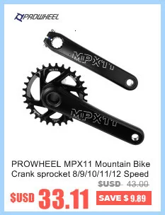 Prowheel 104 BCD mtb велосипед кривошипно 170/175 мм/30/32/34/36/38 T Круглый Звездочка с каретка BB шатун для горного велосипеда
