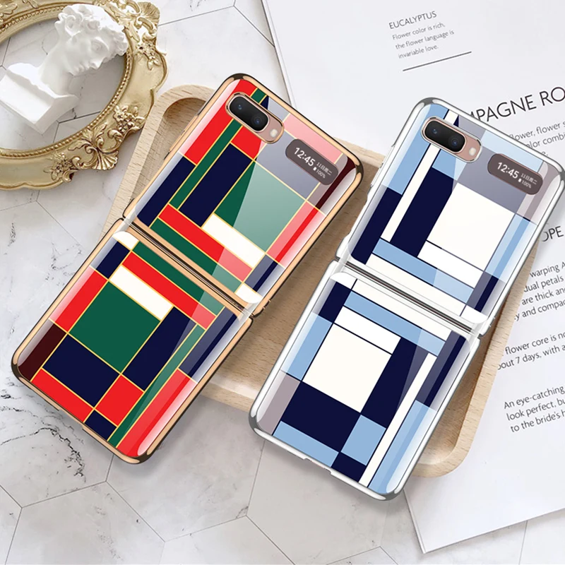 

Luxury Plating Glass Case For Samsung Galaxy Z Flip 5G Case Electroplate Frame Hard Plexiglass Cover For Galaxy Z Flip 5G