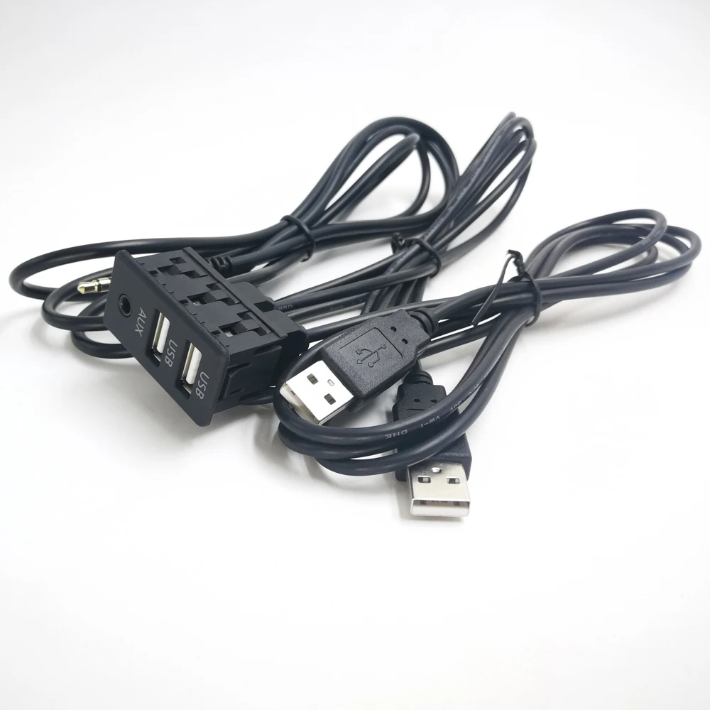 Biurlink стильные автомобильные аксессуары AUX USB для автомобиля лодки мотоцикла двойной USB интерфейс 3,5 мм AUX зарядный удлинитель