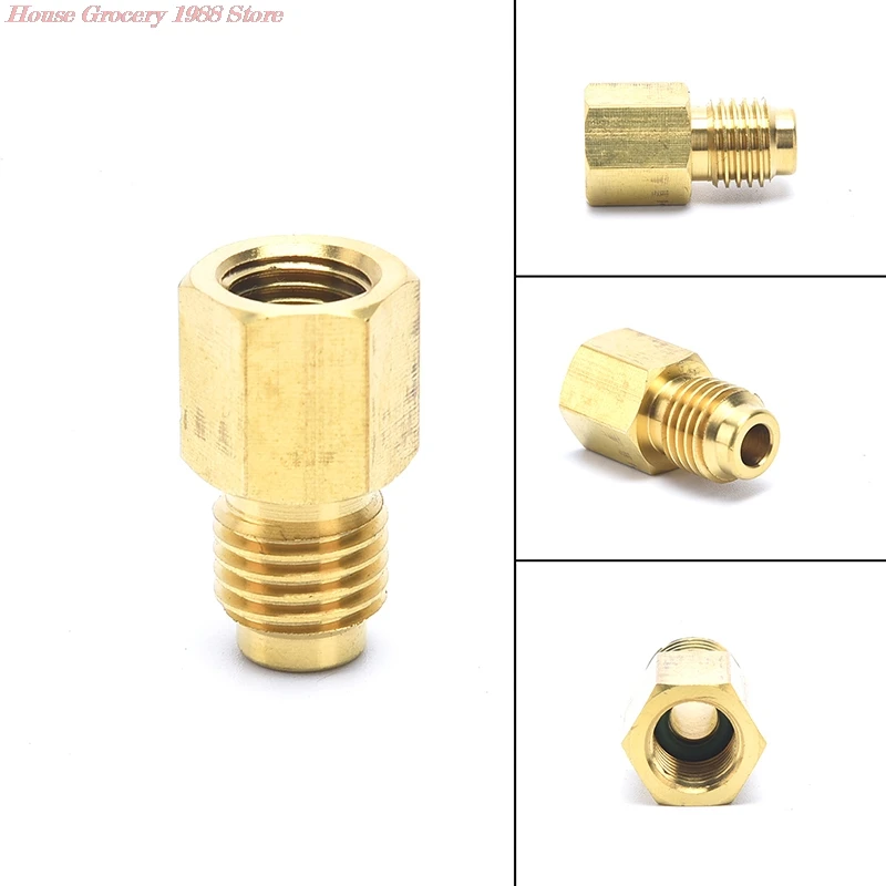 

1 шт. новый золотой адаптер для автомобильного кондиционера, латунь R134A R12, Быстроразъемное Соединение 1/2 дюйма ACME Male 1/4 дюйма SAE