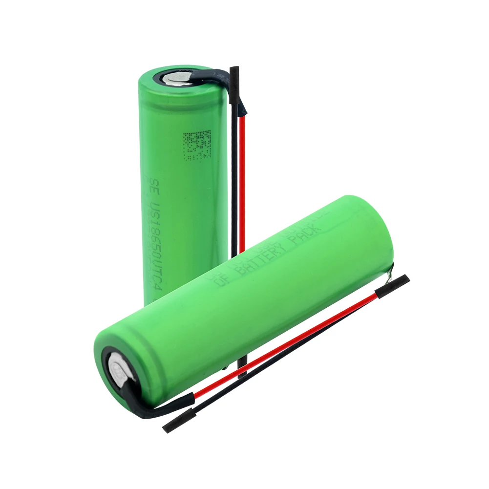 Hot 3.6V VTC4 18650 Li ion Battery 2100mAh High drain 30A US18650VTC4 Rechargeable battery For Flashlight + DIY Silica gel Cable |