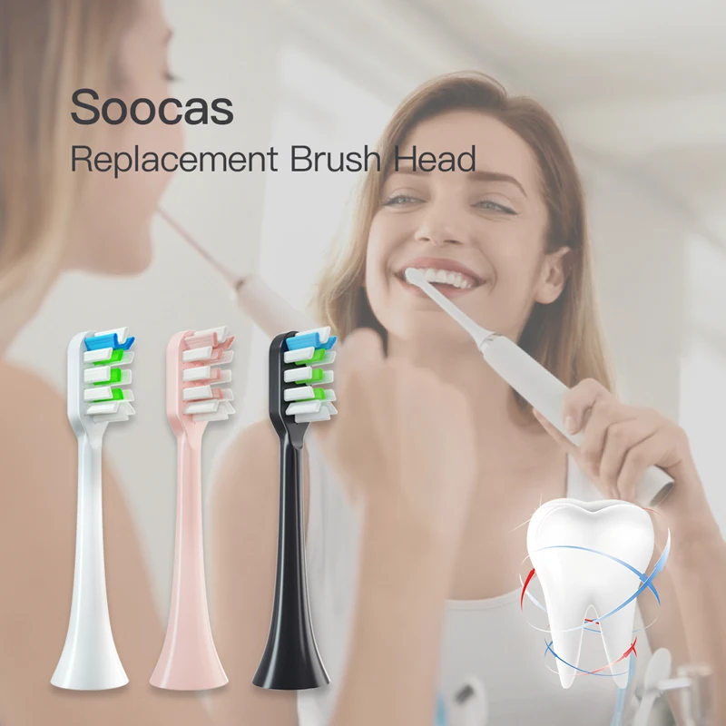 2pcs/Set Replacement Heads For SOOCAS X3/X3U/X5 Sonic Electric Tooth Brush Nozzle Heads Smart Replacement Vacuum Toothbrush Head enlarge