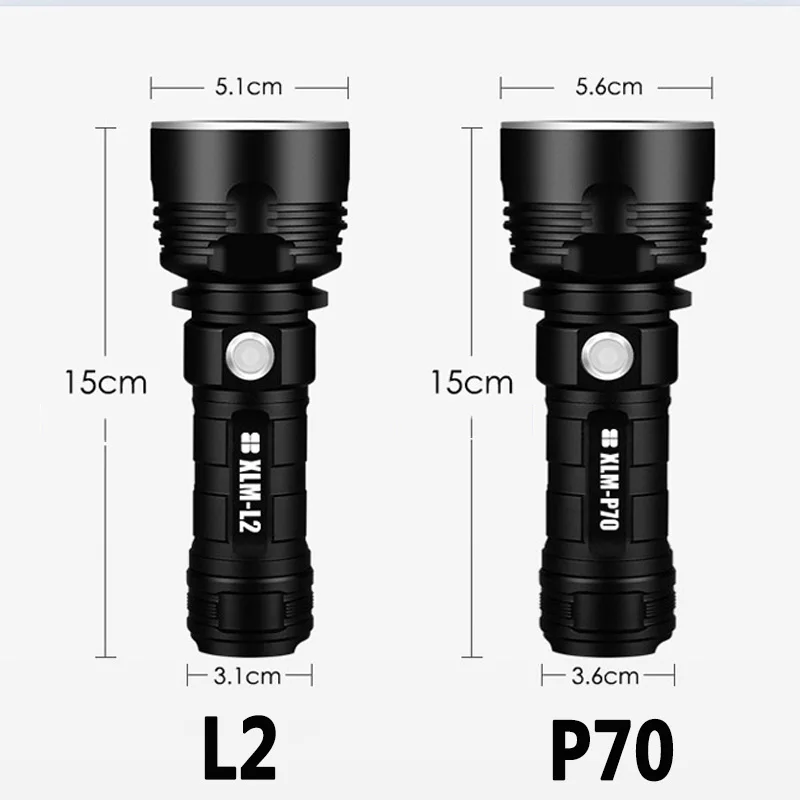 Самый мощный светодиодный фонарик XM L2 XHP70 наружный фонарь тактический USB
