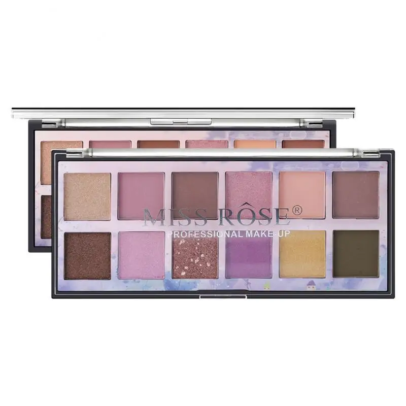 

MISS ROSE 12 Color Eye Shadow Pallete Pigment Professional Eye Makeup Palette Long-lasting Make Up Eyeshadow Palette Maquillage