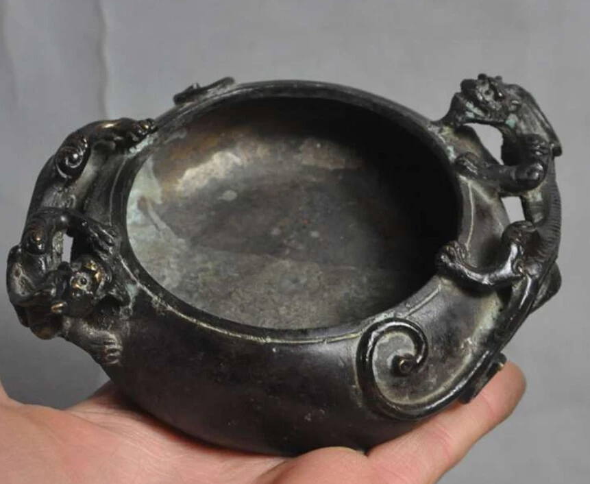 --- 524 +++ старинная китайская бронза храбрые солдаты pixiu Статуя Дракона зверя